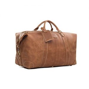 ROCKCOW Vintage Look Men's Leather Weekender Duffel Bag Luggage Holdall